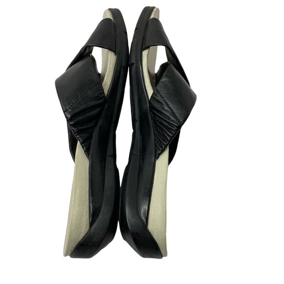 Liz Claiborne Alisa black leather criss cross strap slip on comfort sandals 7.5 - Picture 6 of 9